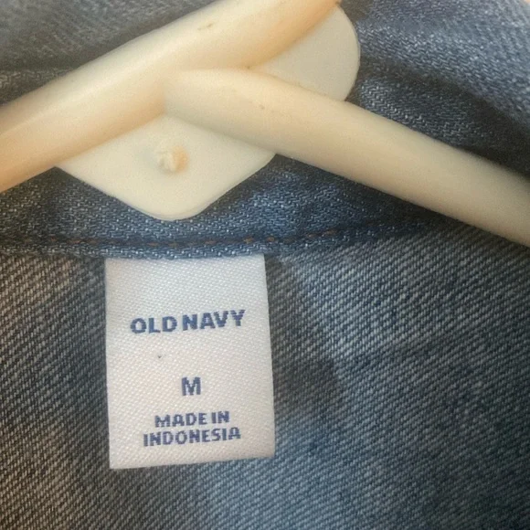 ❤️Old Navy Blue Denim Shirt Dress-medium - Picture 2 of 10